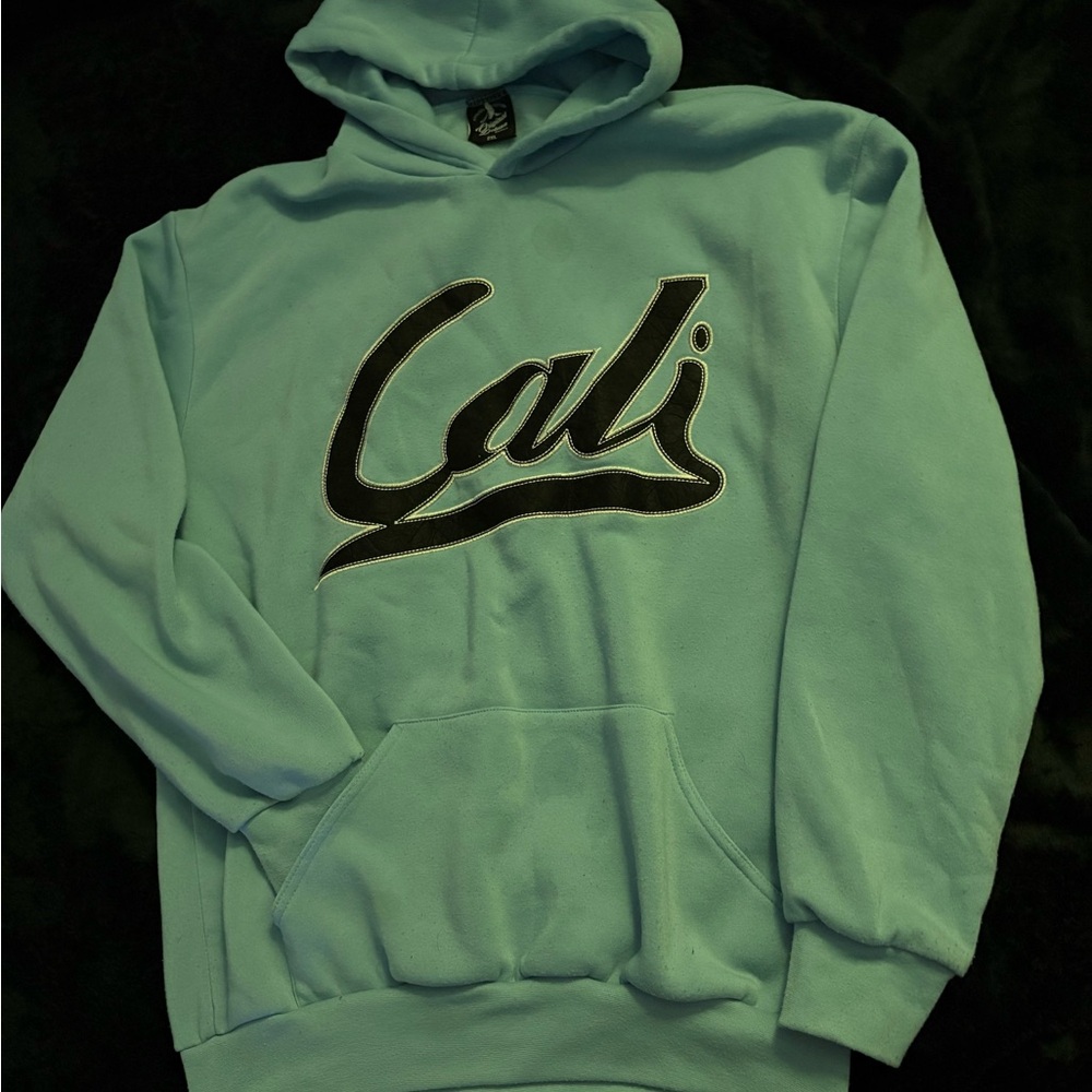 California Waves Oversized Blue Hoodie Sweatshirt